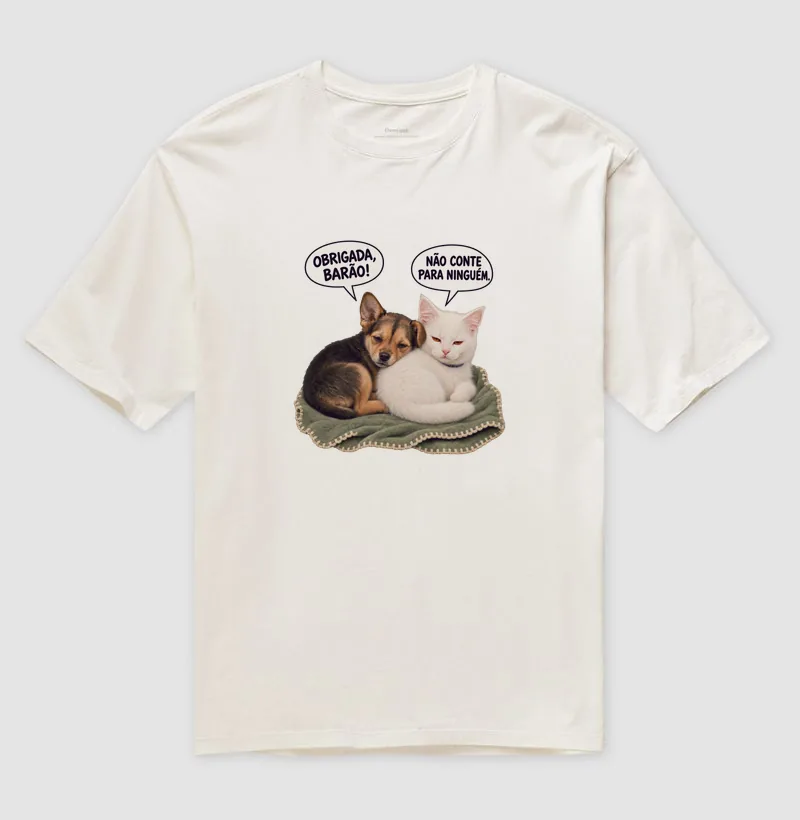 Camiseta oversized com a estampa Amora e Barão Bebês