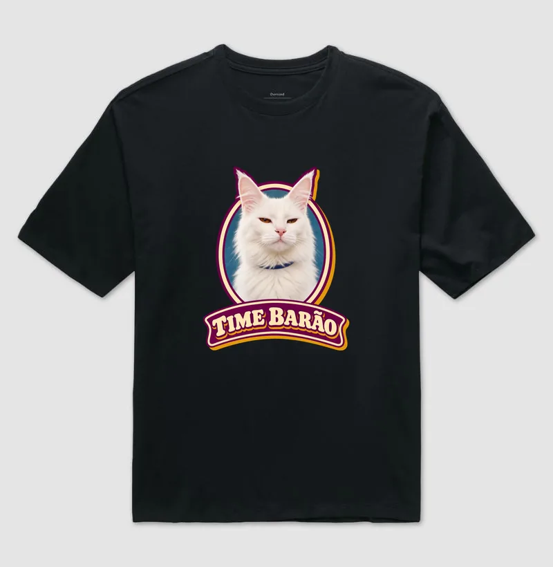Camiseta oversized com a estampa Time Barão