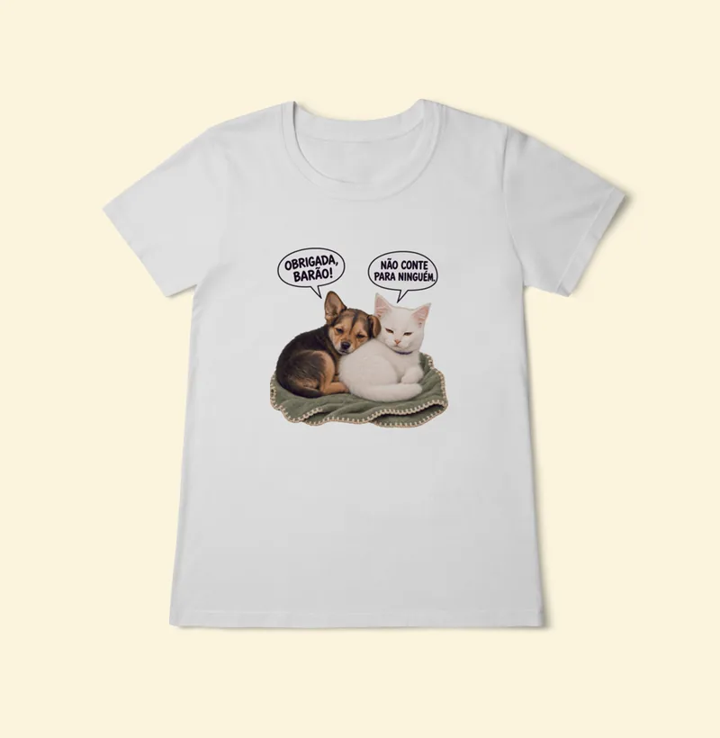 Baby look Classic com a estampa Amora e Barão Bebês