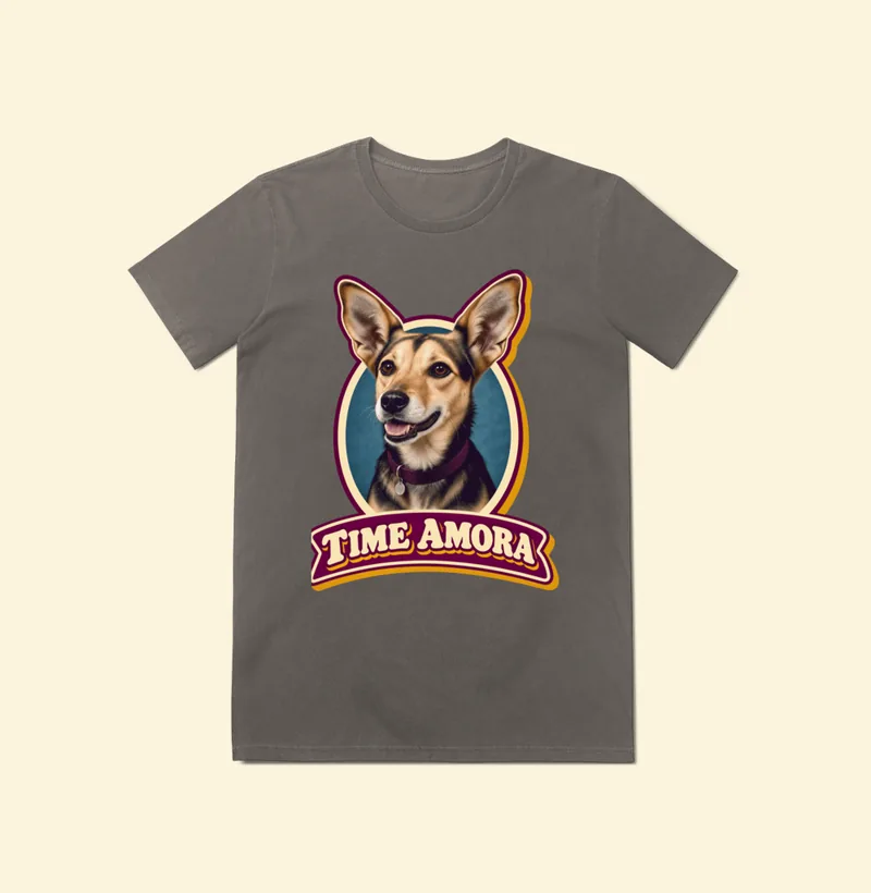 Baby look Estonada com a estampa Time Amora