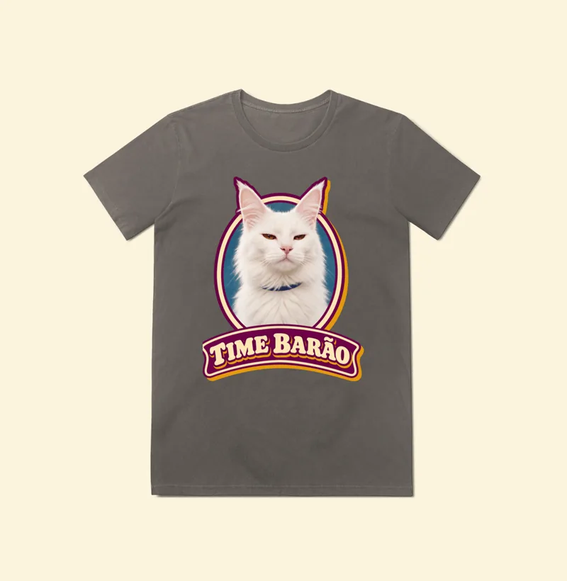 Baby look Estonada com a estampa Time Barão