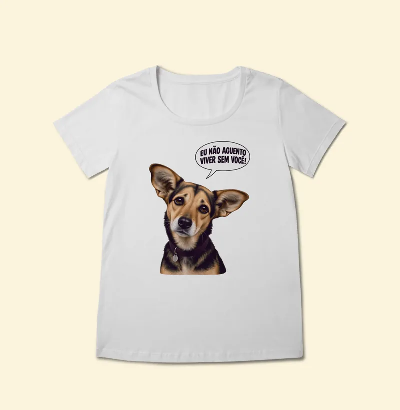 Baby look Prime com a estampa Amora – Não Aguento Viver Sem Você