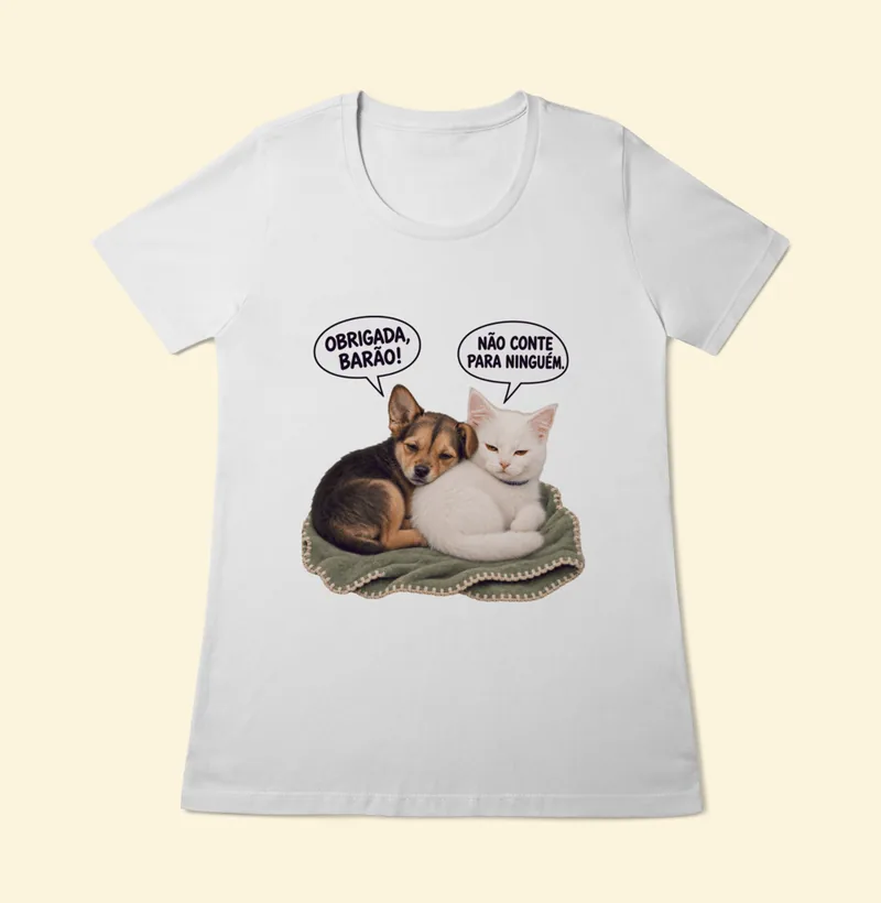 Baby look Quality com a estampa Amora e Barão Bebês