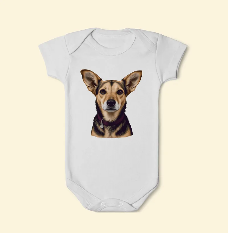 Body de bebê com a estampa Amora – Retrato