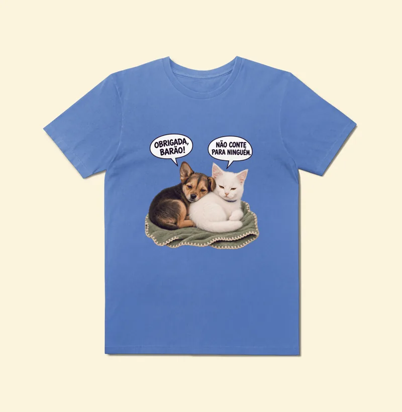 Camiseta Estonada com a estampa Amora e Barão Bebês