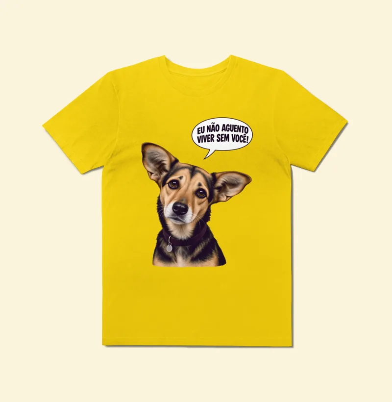 Camiseta Estonada com a estampa Amora – Não Aguento Viver Sem Você