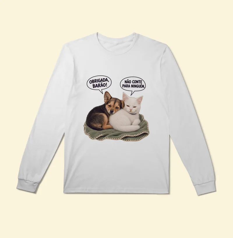 Camiseta manga longa com a estampa Amora e Barão Bebês