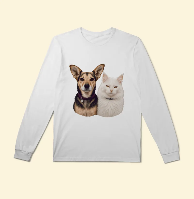 Camiseta manga longa com a estampa Amora e Barão