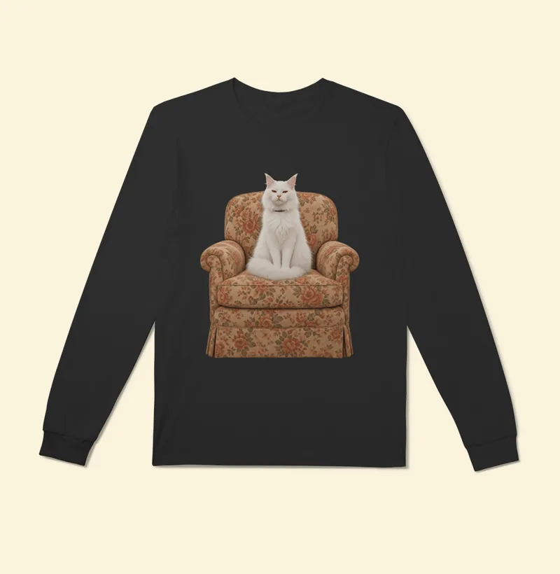 Camiseta manga longa com a estampa Barão na Poltrona
