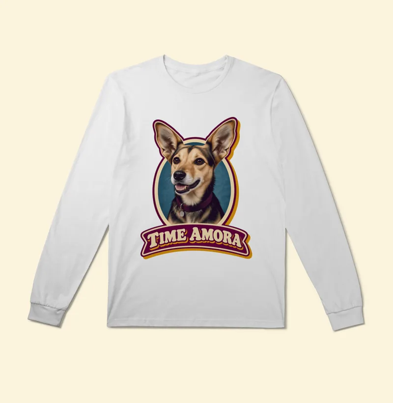 Camiseta manga longa com a estampa Time Amora