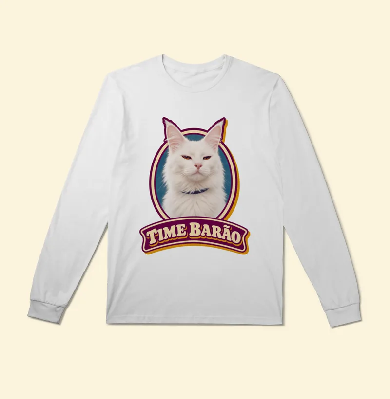Camiseta manga longa com a estampa Time Barão