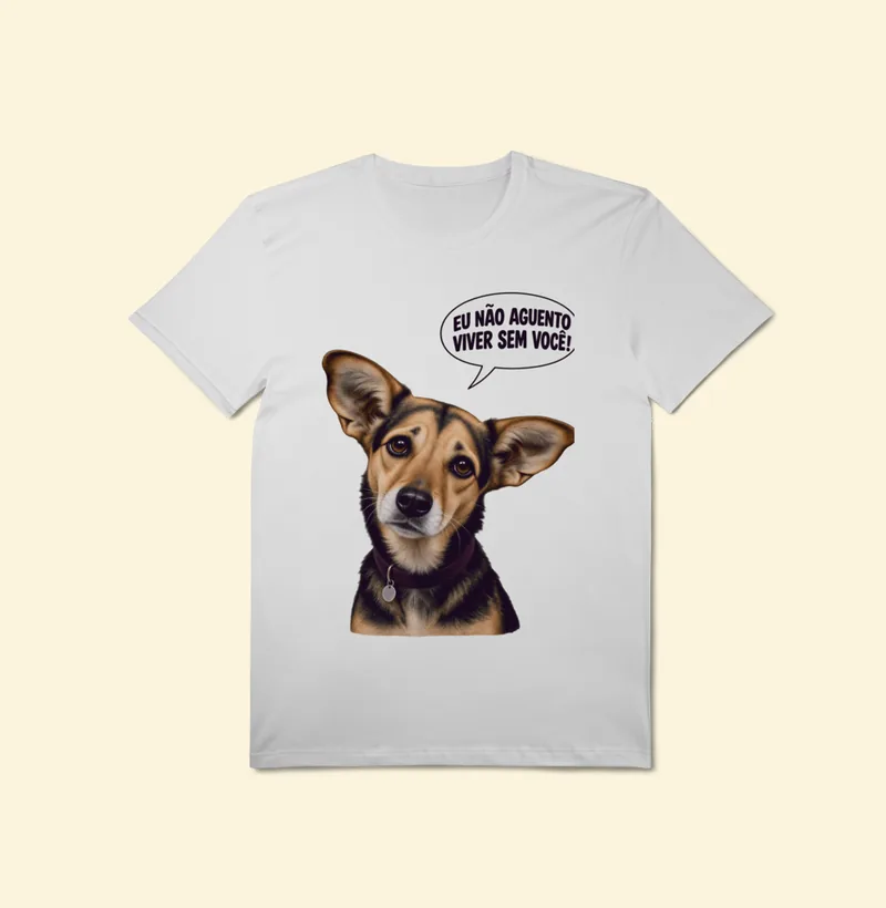 Camiseta Pima com a estampa Amora – Não Aguento Viver Sem Você