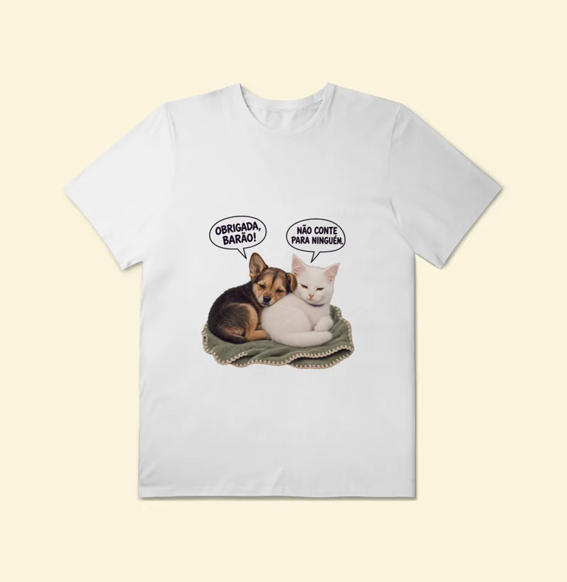 Camiseta Plus Size com a estampa Amora e Barão Bebês