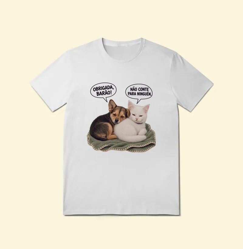 Camiseta Quality com a estampa Amora e Barão Bebês