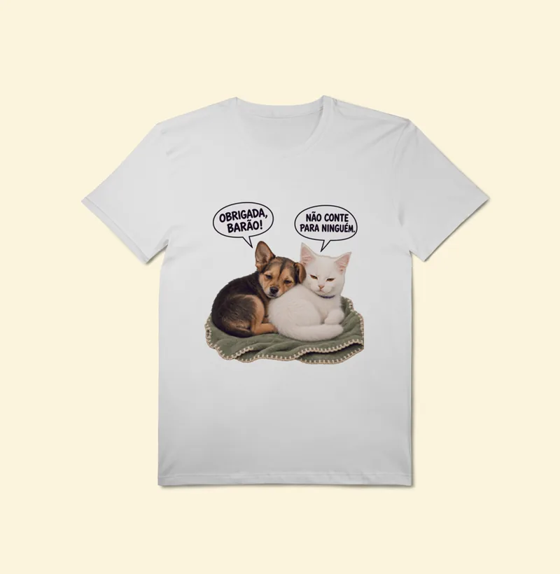 Camiseta Tech com a estampa Amora e Barão Bebês