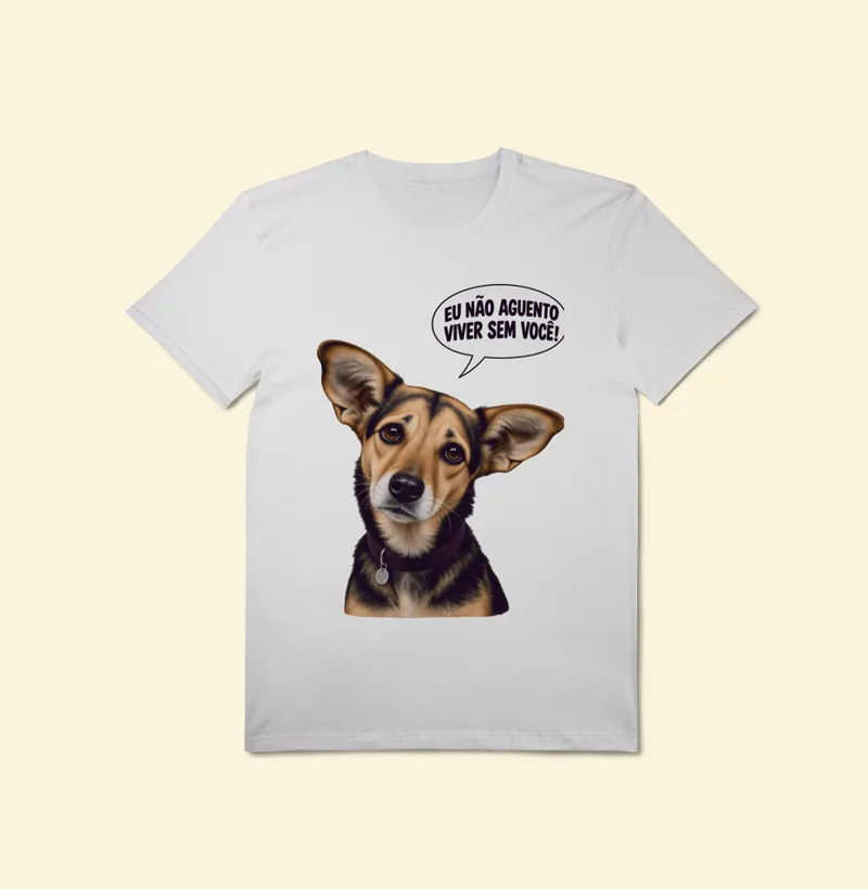 Camiseta Tech com a estampa Amora – Não Aguento Viver Sem Você