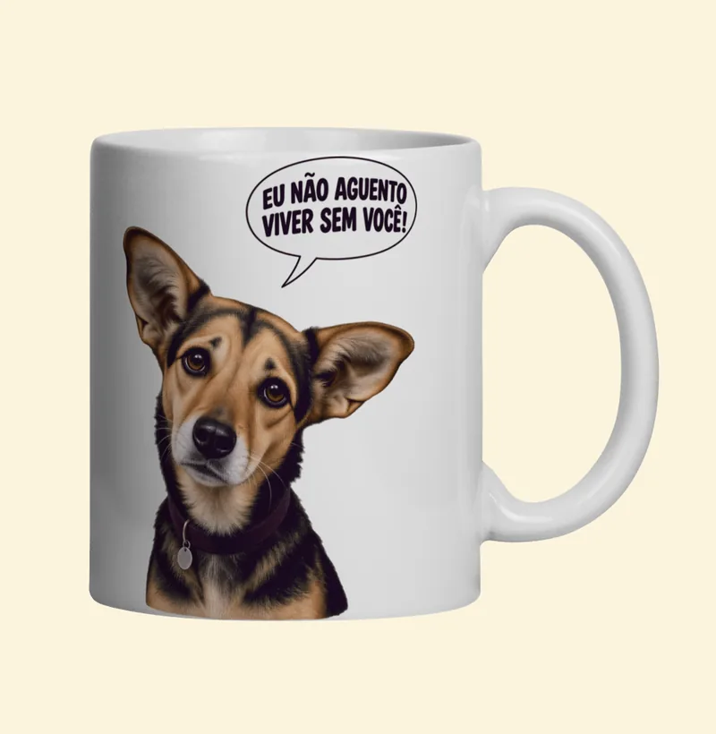 Caneca com a estampa Amora – Não Aguento Viver Sem Você