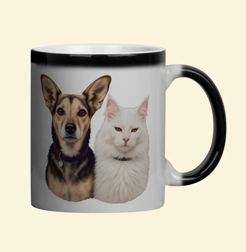 Caneca mágica com a estampa Amora e Barão