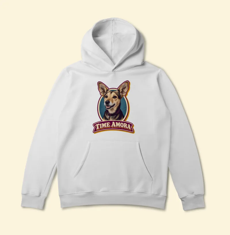 Moletom com capuz com a estampa Time Amora