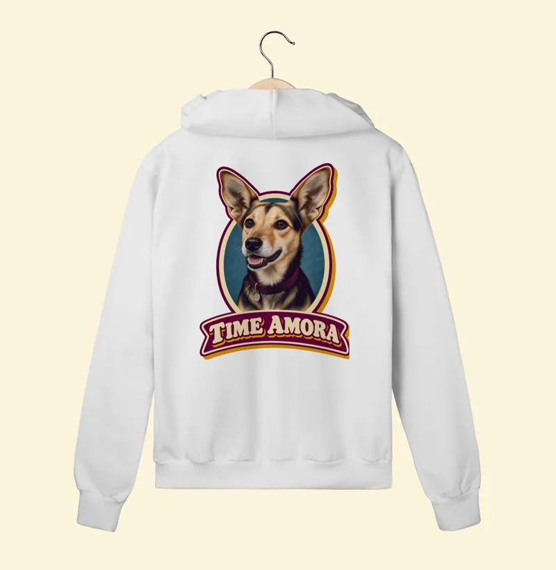 Moletom com zíper com a estampa Time Amora