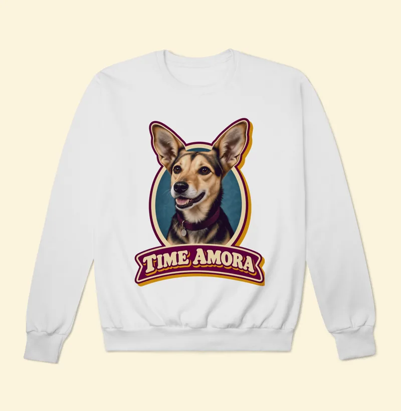 Moletom sem capuz com a estampa Time Amora